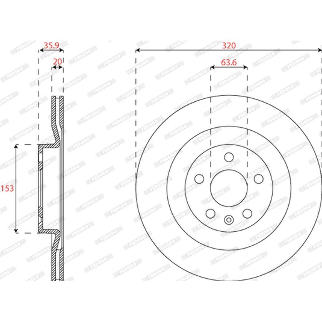Tarcza hamulcowa FERODO DDF2732C