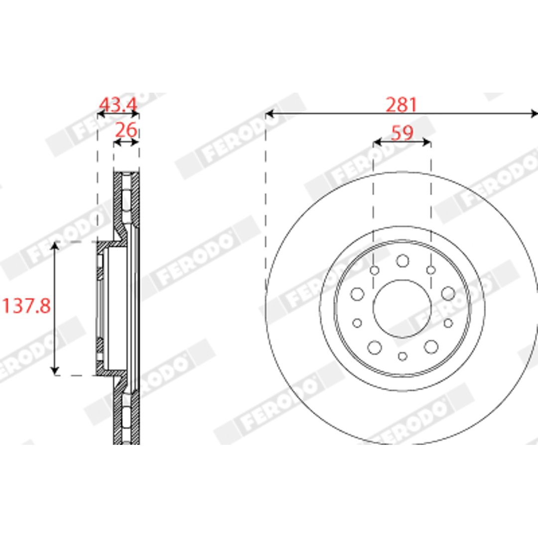 Tarcza hamulcowa FERODO DDF2776C