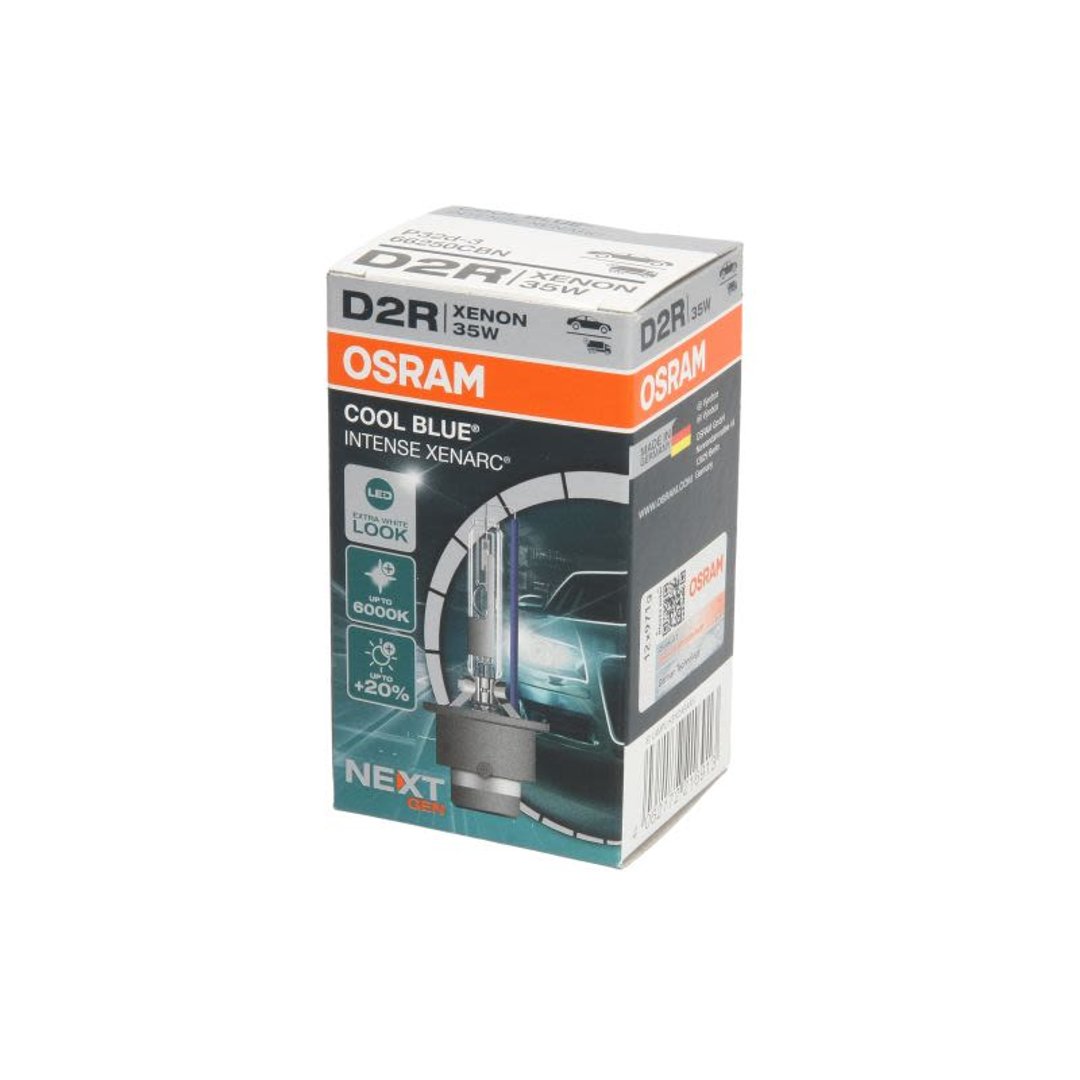 OSRAM XENARC COOL BLUE INTENSE D2R, +20% più luminoso, fino a 6.000 K, lampadina allo xeno, aspetto LED, astuccio (1 lampada)