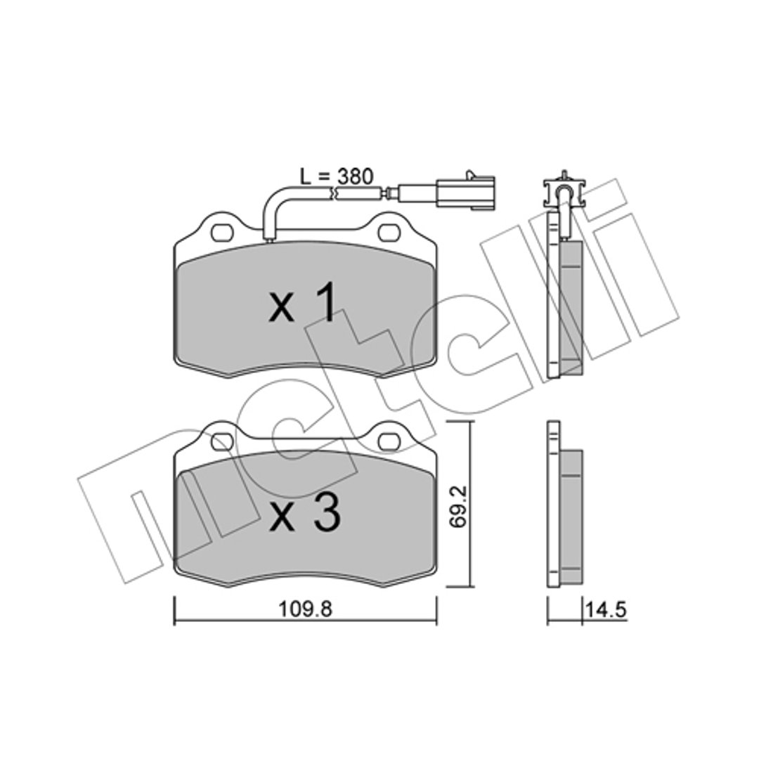 Klocki hamulcowe - komplet METELLI 22-0251-8
