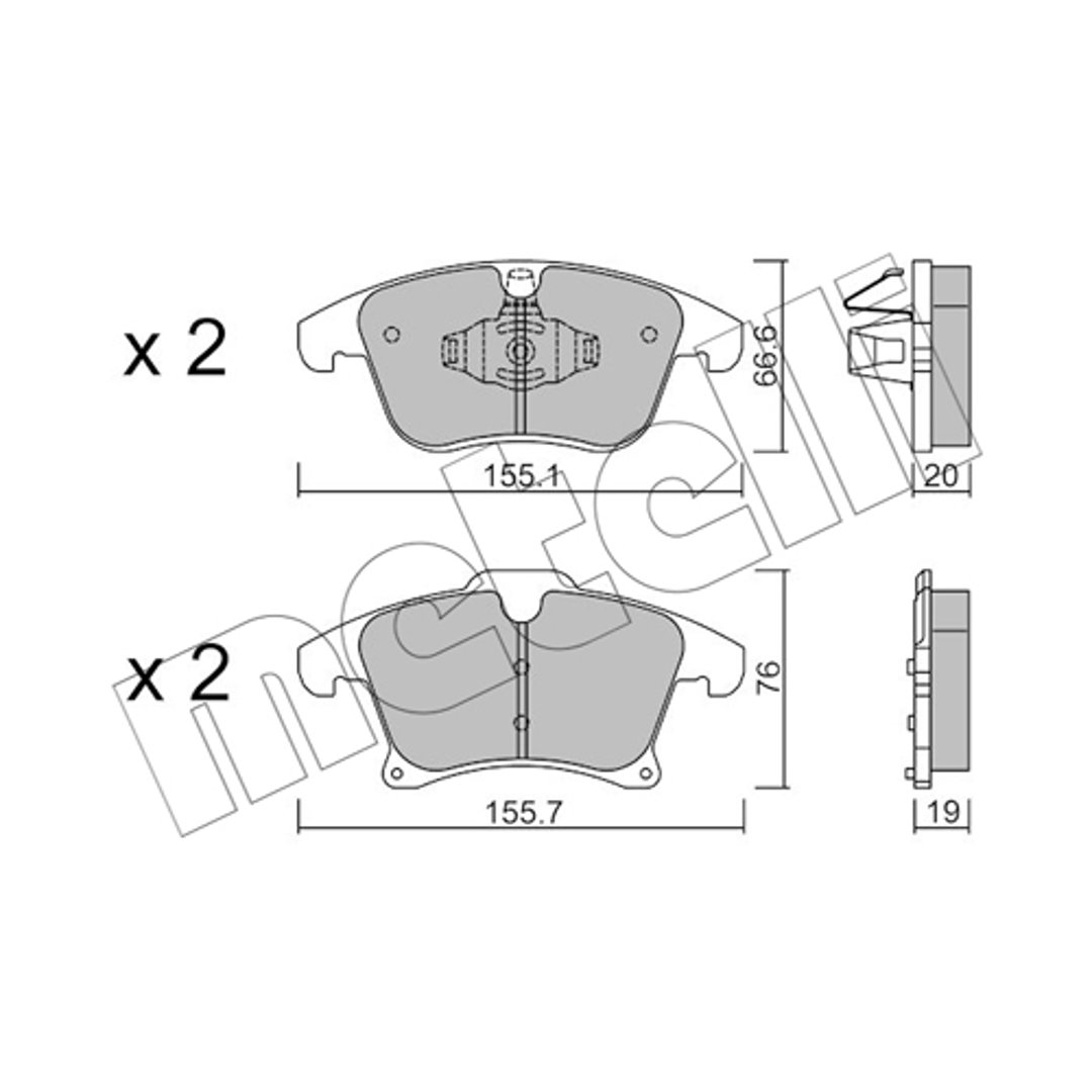 Klocki hamulcowe - komplet METELLI 22-1039-1