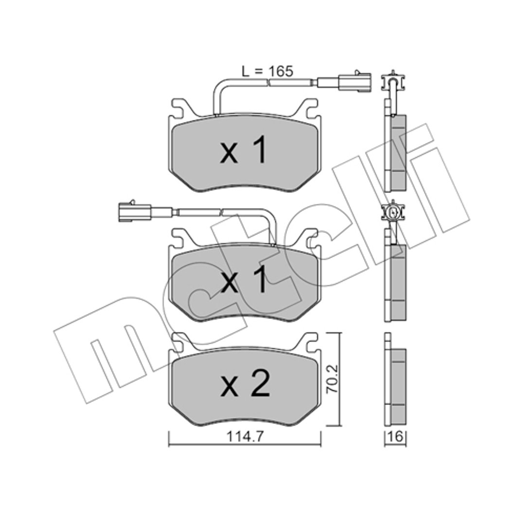 Klocki hamulcowe - komplet METELLI 22-1102-0