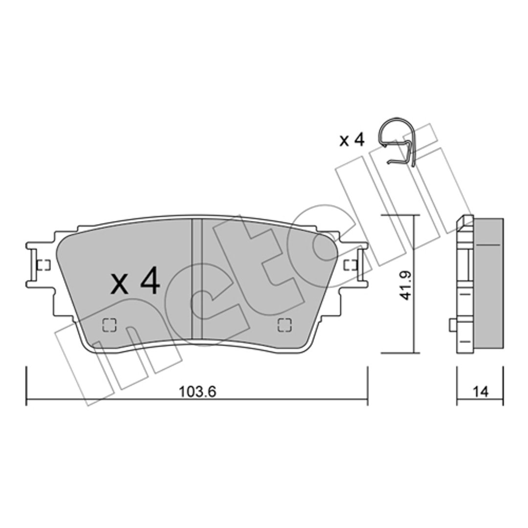 Klocki hamulcowe - komplet METELLI 22-1160-0