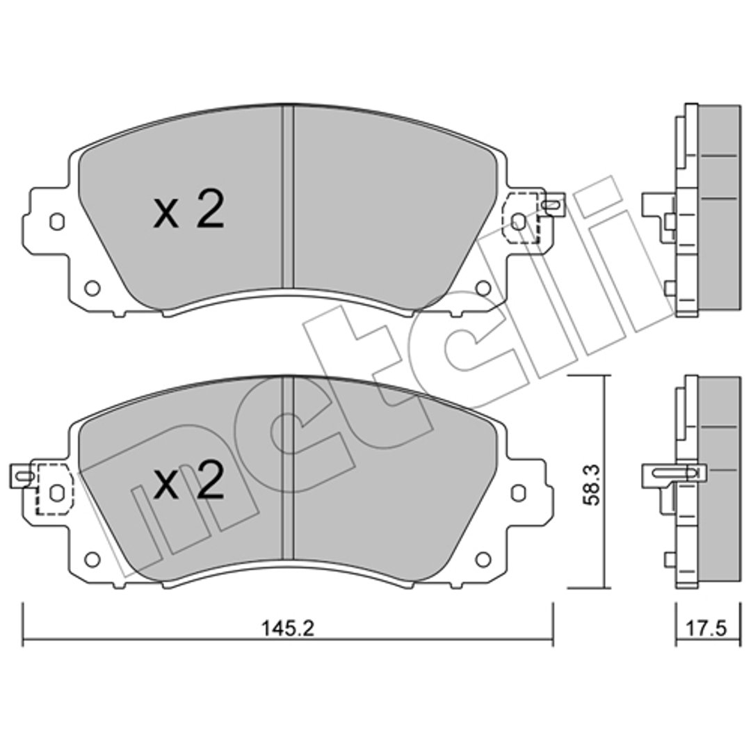 Klocki hamulcowe - komplet METELLI 22-1161-0