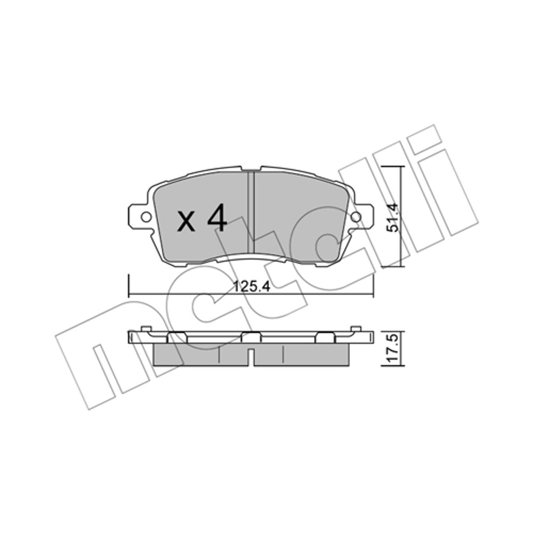 Klocki hamulcowe - komplet METELLI 22-1185-0