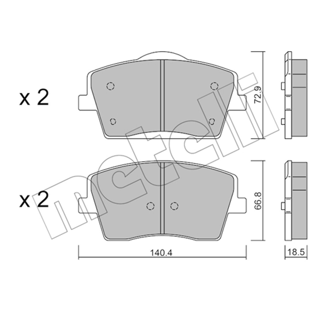 Klocki hamulcowe - komplet METELLI 22-1186-0
