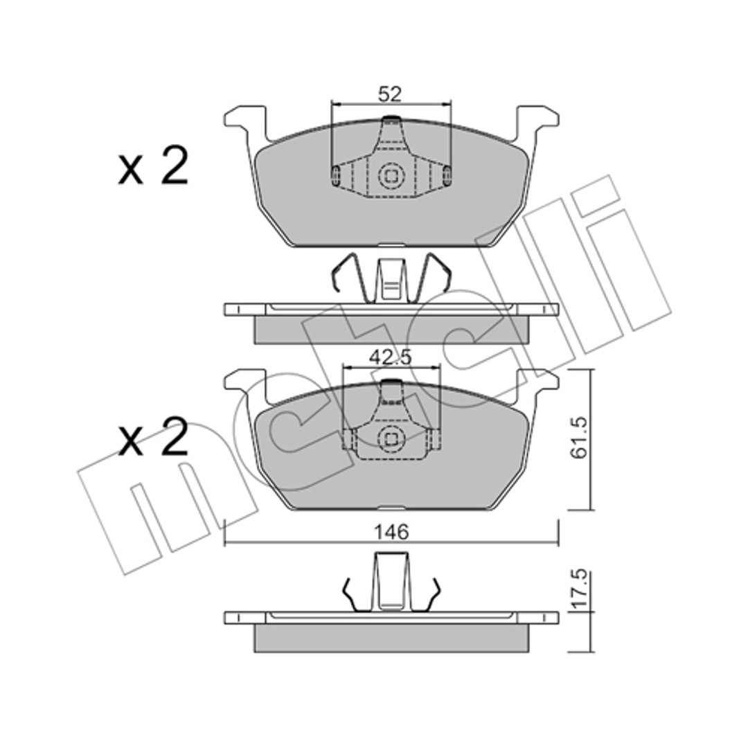 Klocki hamulcowe - komplet METELLI 22-1214-0