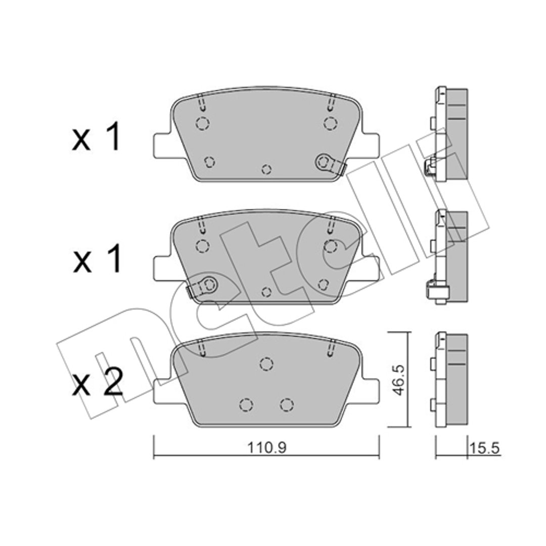 Klocki hamulcowe - komplet METELLI 22-1283-0