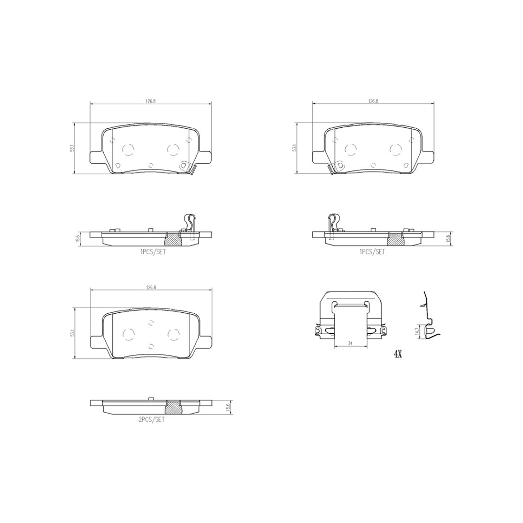 Zestaw klocków hamulcowych, hamulce tarczowe Brembo P 09 032