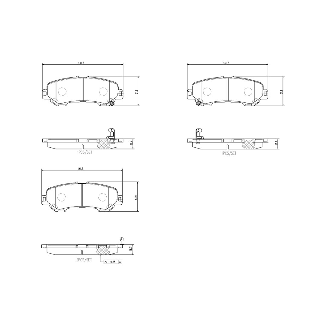 Zestaw klocków hamulcowych, hamulce tarczowe Brembo P 56 132