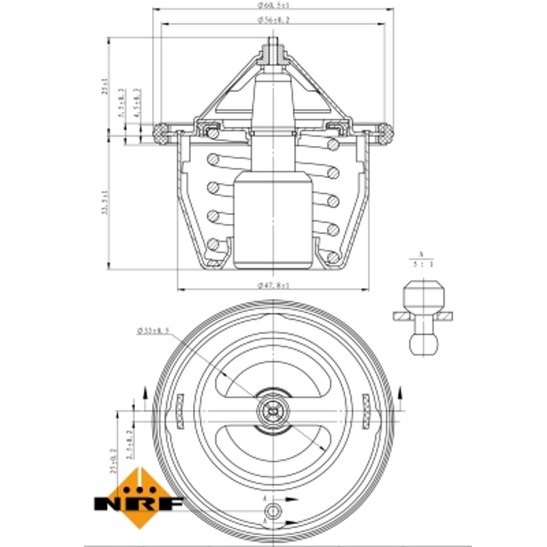 Termostat, płyn chłodzący NRF 725012
