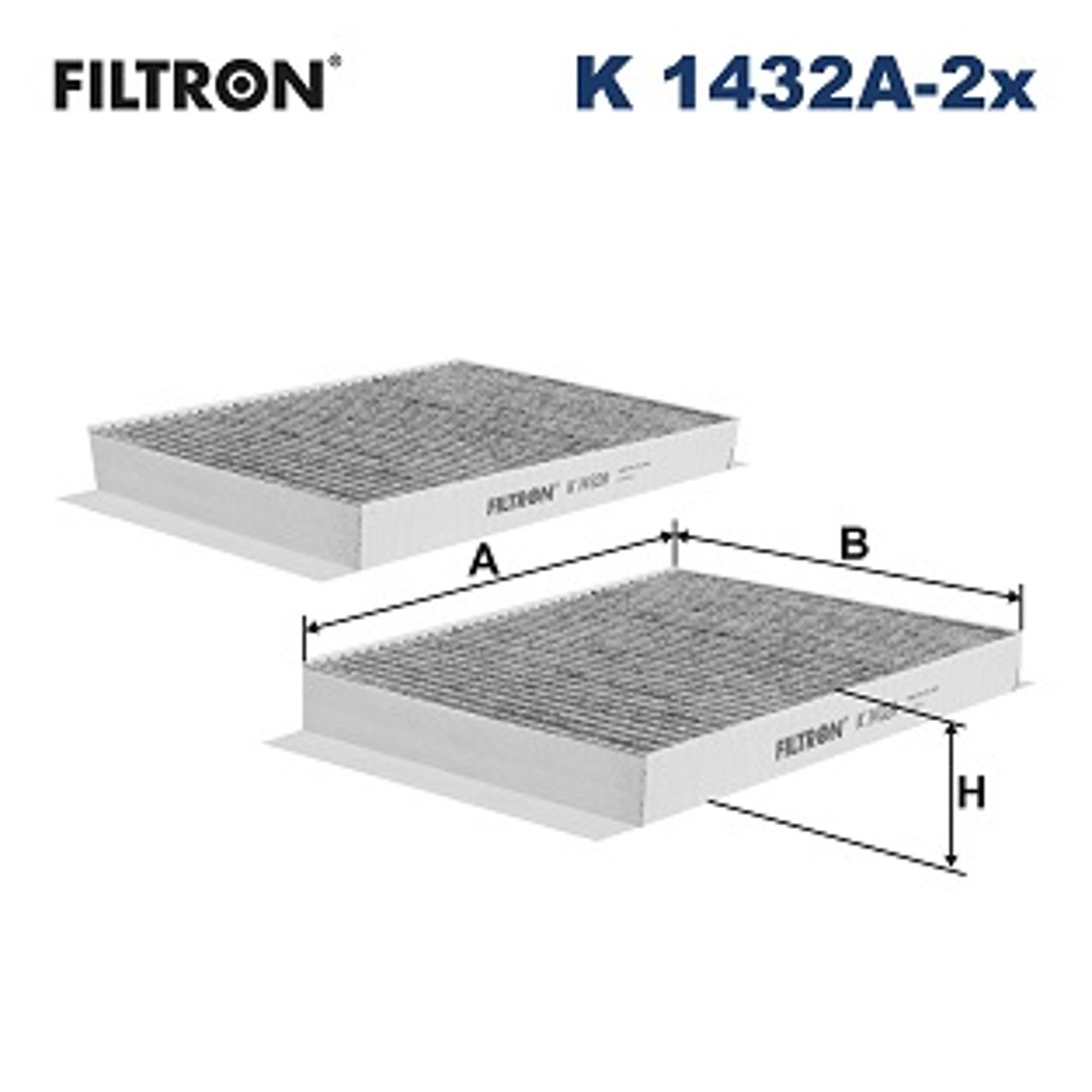 Filtr, wentylacja przestrzeni pasażerskiej Filtron K 1432A-2x