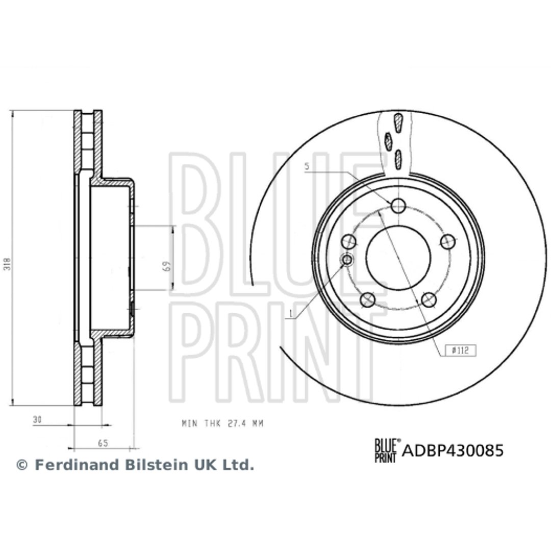 Tarcza hamulcowa BLUE PRINT ADBP430085