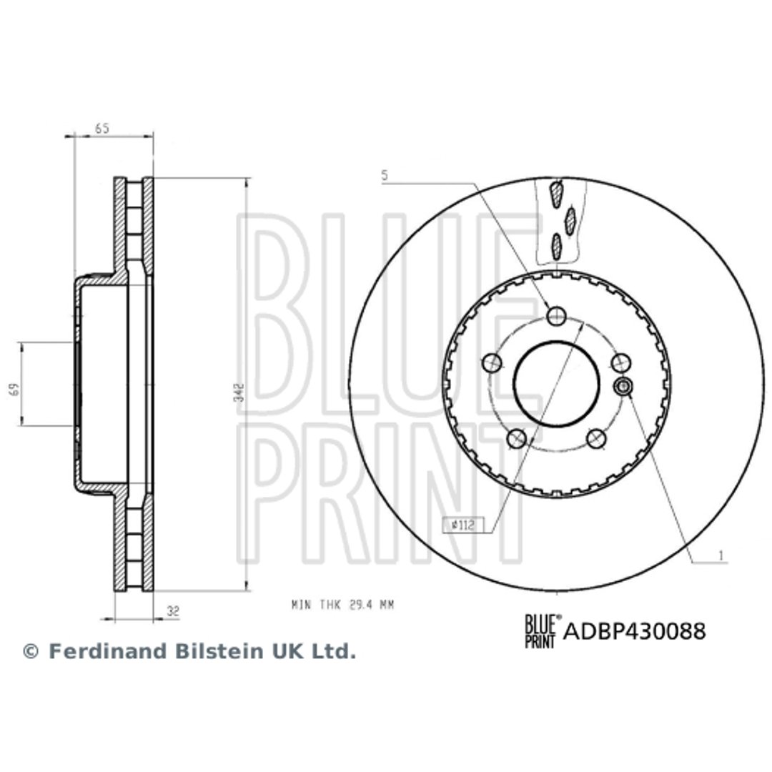 Tarcza hamulcowa BLUE PRINT ADBP430088