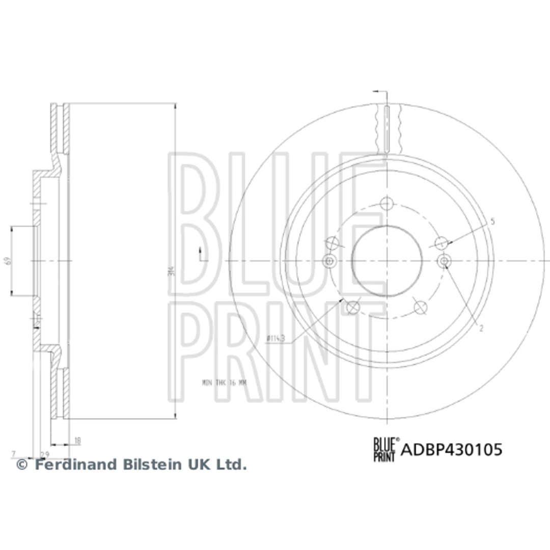 Tarcza hamulcowa Blue Print ADBP430105