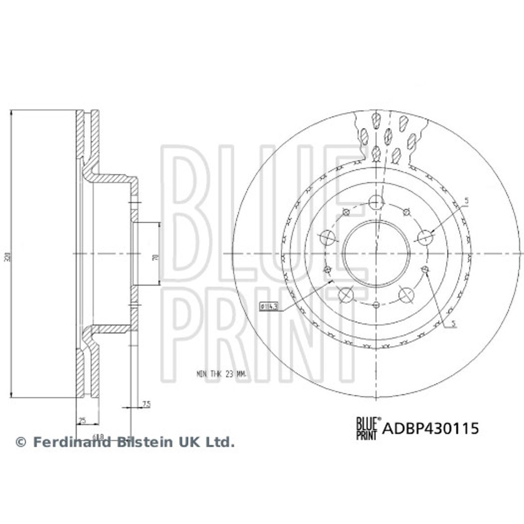Tarcza hamulcowa BLUE PRINT ADBP430115  w 24 h. Do 100 dni na zwrot. 100 tys. Klientów.