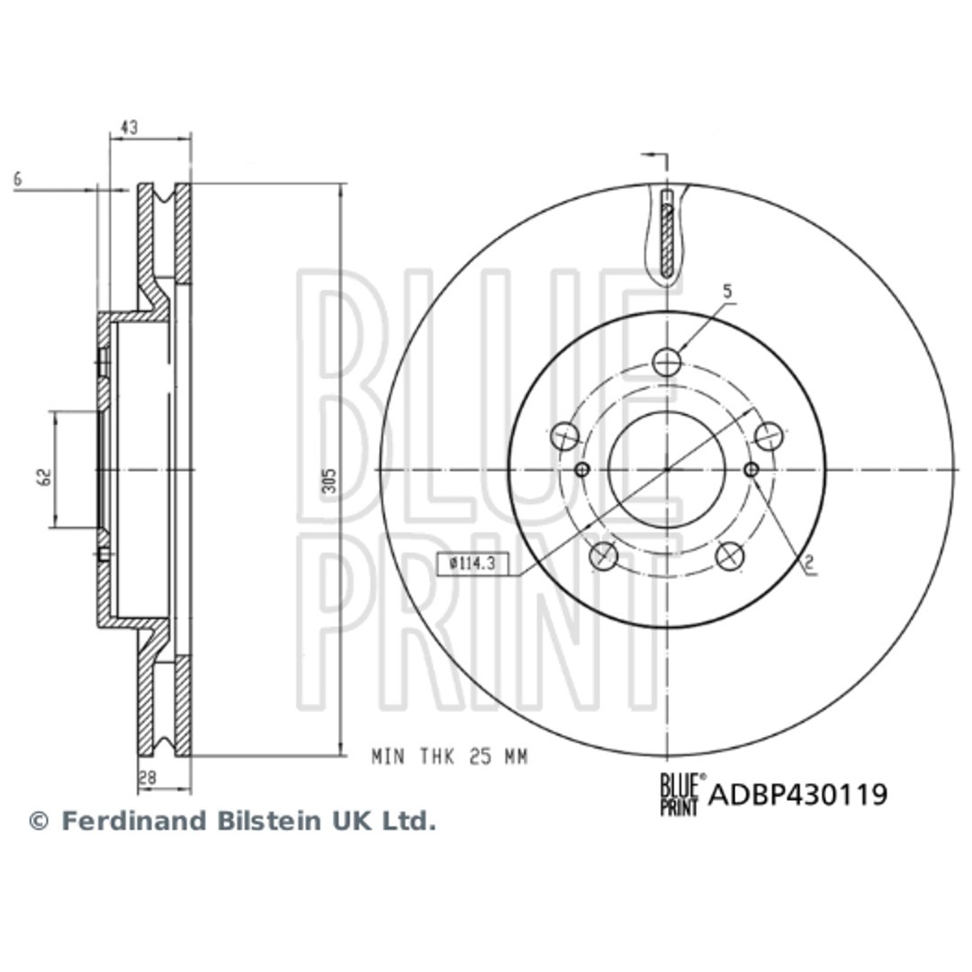 Tarcza hamulcowa BLUE PRINT ADBP430119