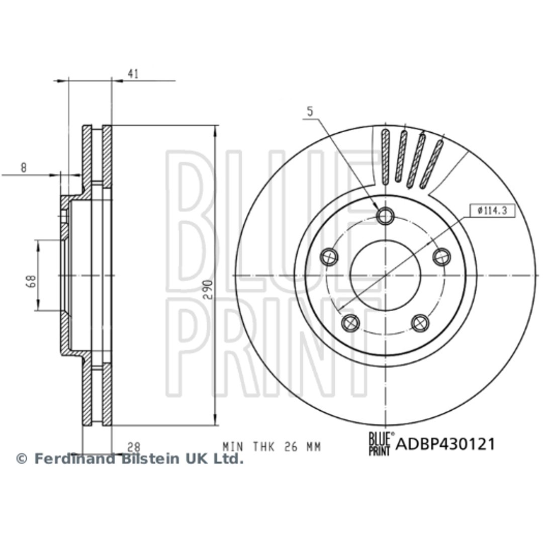 Tarcza hamulcowa BLUE PRINT ADBP430121