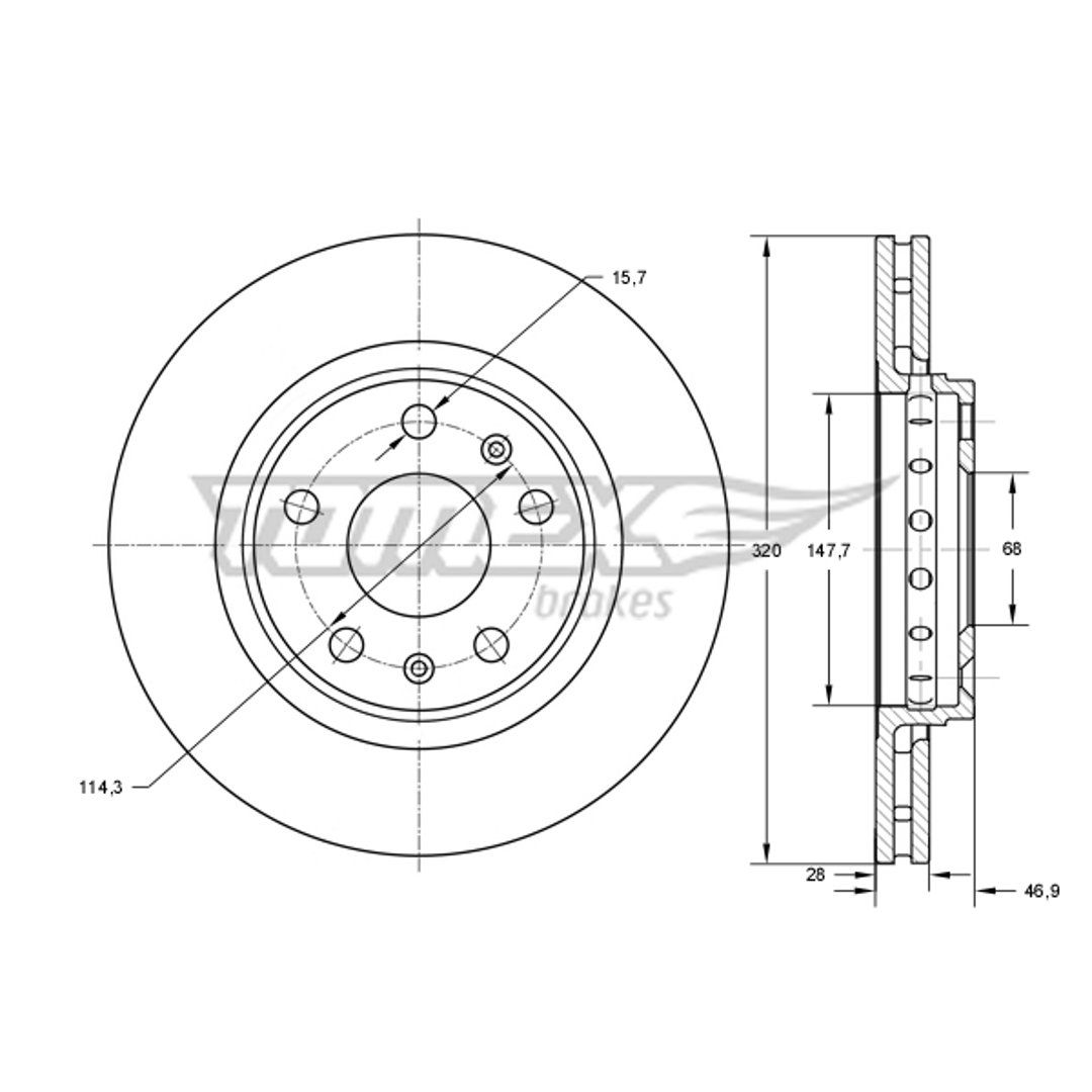 Tarcza hamulcowa TOMEX BRAKES TX 73-53