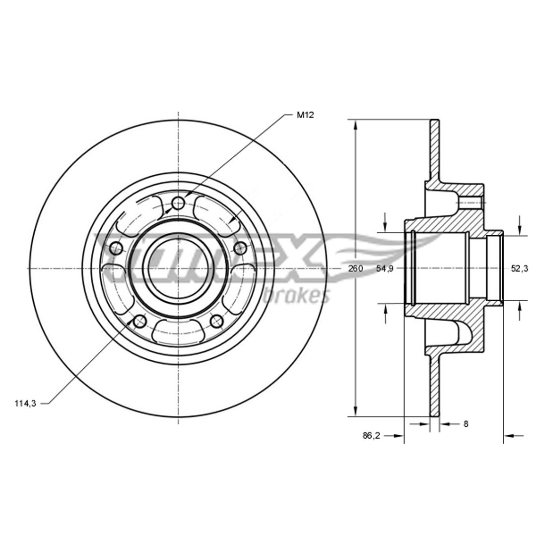 Tarcza hamulcowa TOMEX BRAKES TX 73-561