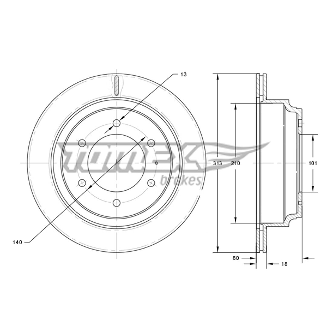 Tarcza hamulcowa TOMEX BRAKES TX 73-70