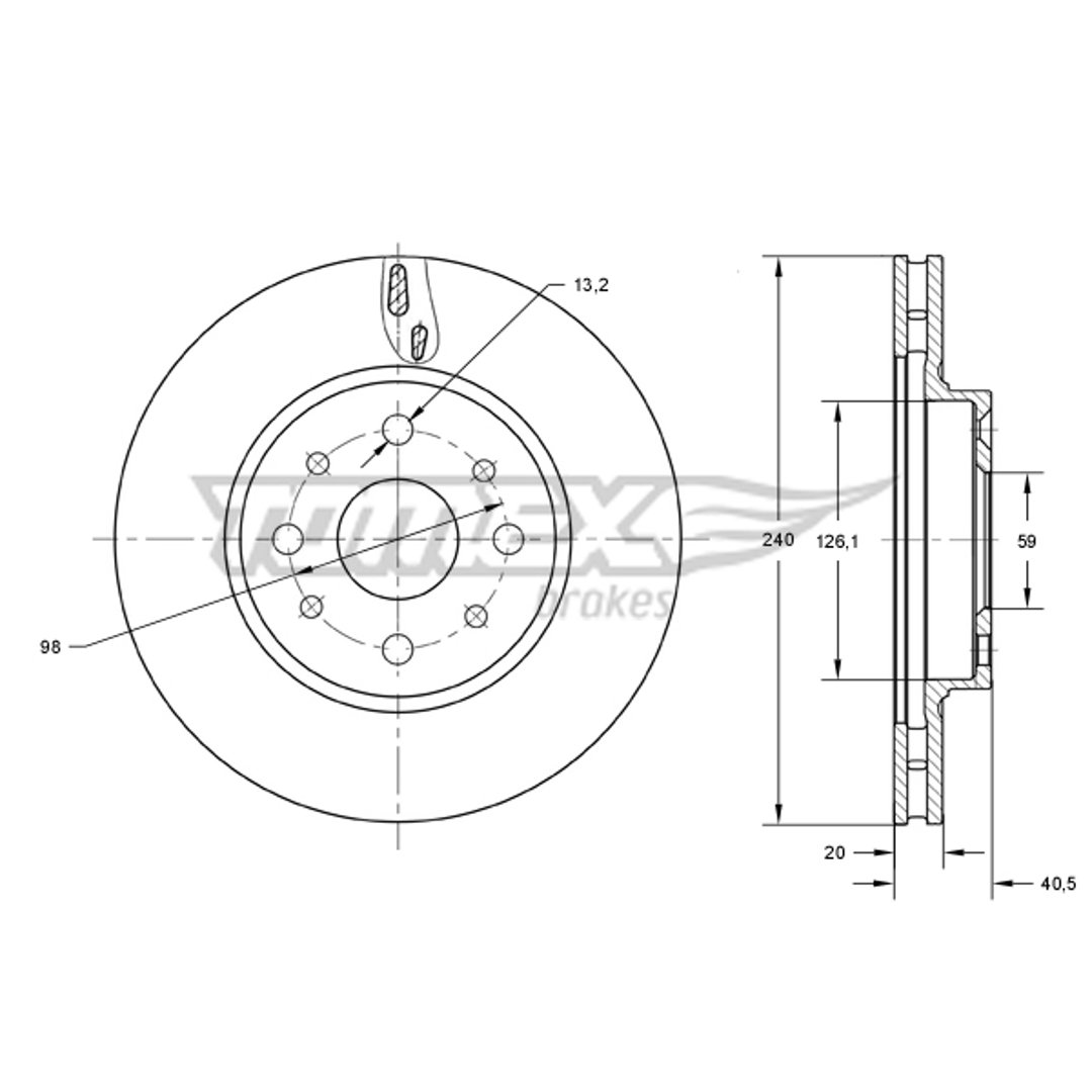 Tarcza hamulcowa TOMEX BRAKES TX 73-73