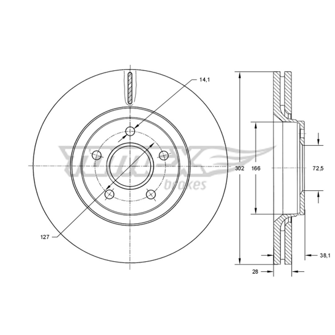 Tarcza hamulcowa TOMEX BRAKES TX 73-77