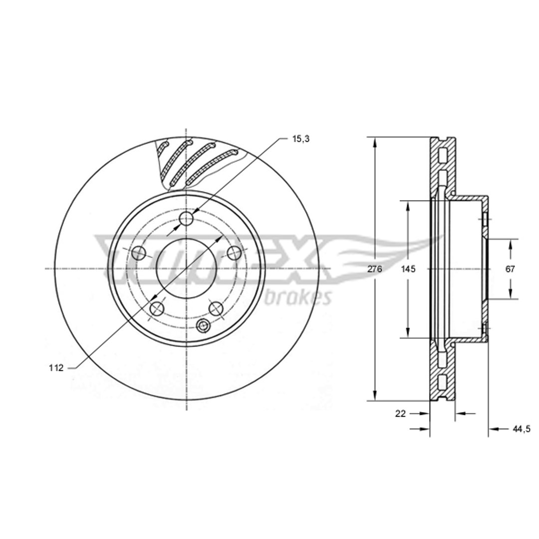 Tarcza hamulcowa TOMEX BRAKES TX 74-08