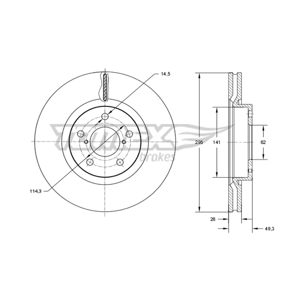 Tarcza hamulcowa TOMEX BRAKES TX 73-23