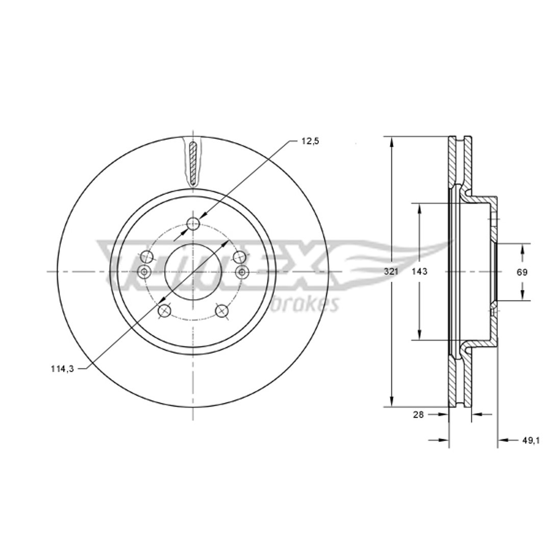 Tarcza hamulcowa TOMEX BRAKES TX 73-32