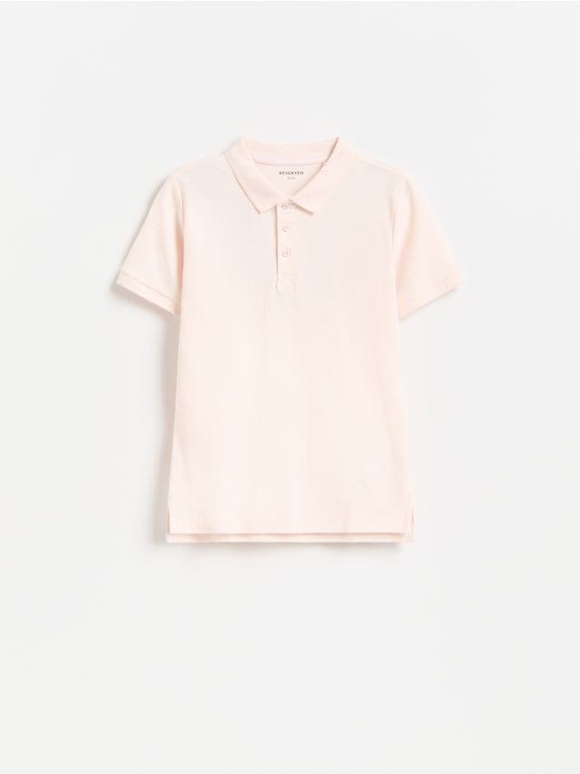 Reserved - T-shirt polo - pastelowy róż