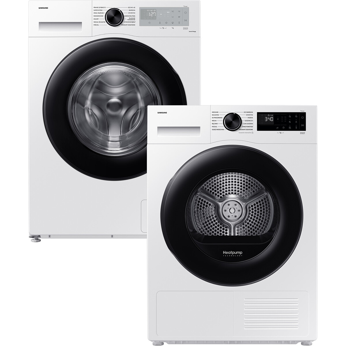 Zestaw AGD Samsung Pralka WW11DG5B25AHEO 11kg + Suszarka DV90DG52A0AEEO 9kg