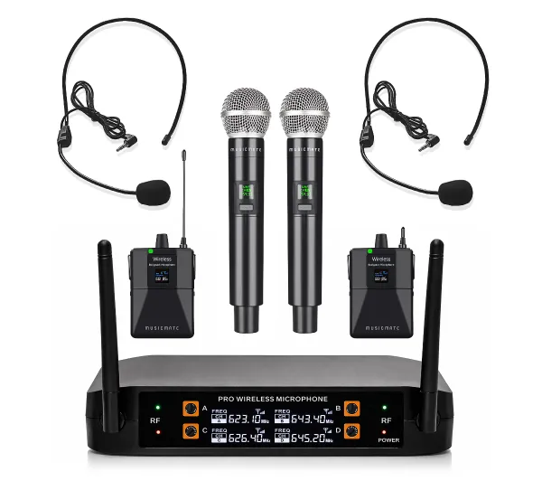 Musicmate Zestaw mikrofonowy MM-550 VocalSound Dynamiczny Bezprzewodowy Czarny