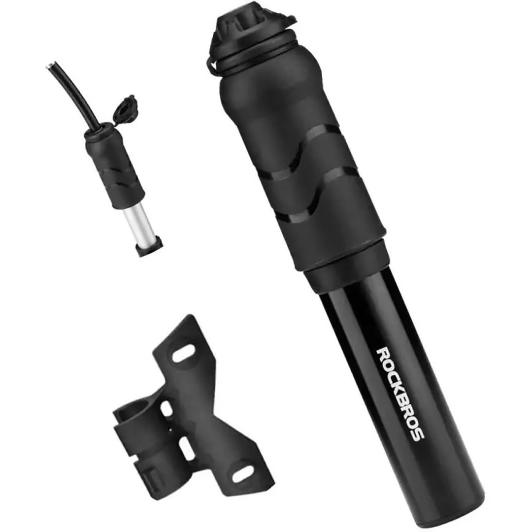 Pompka rowerowa Rockbros 810PCS-HP mini ręczna z wężykiem Presta & Schrader - czarna
