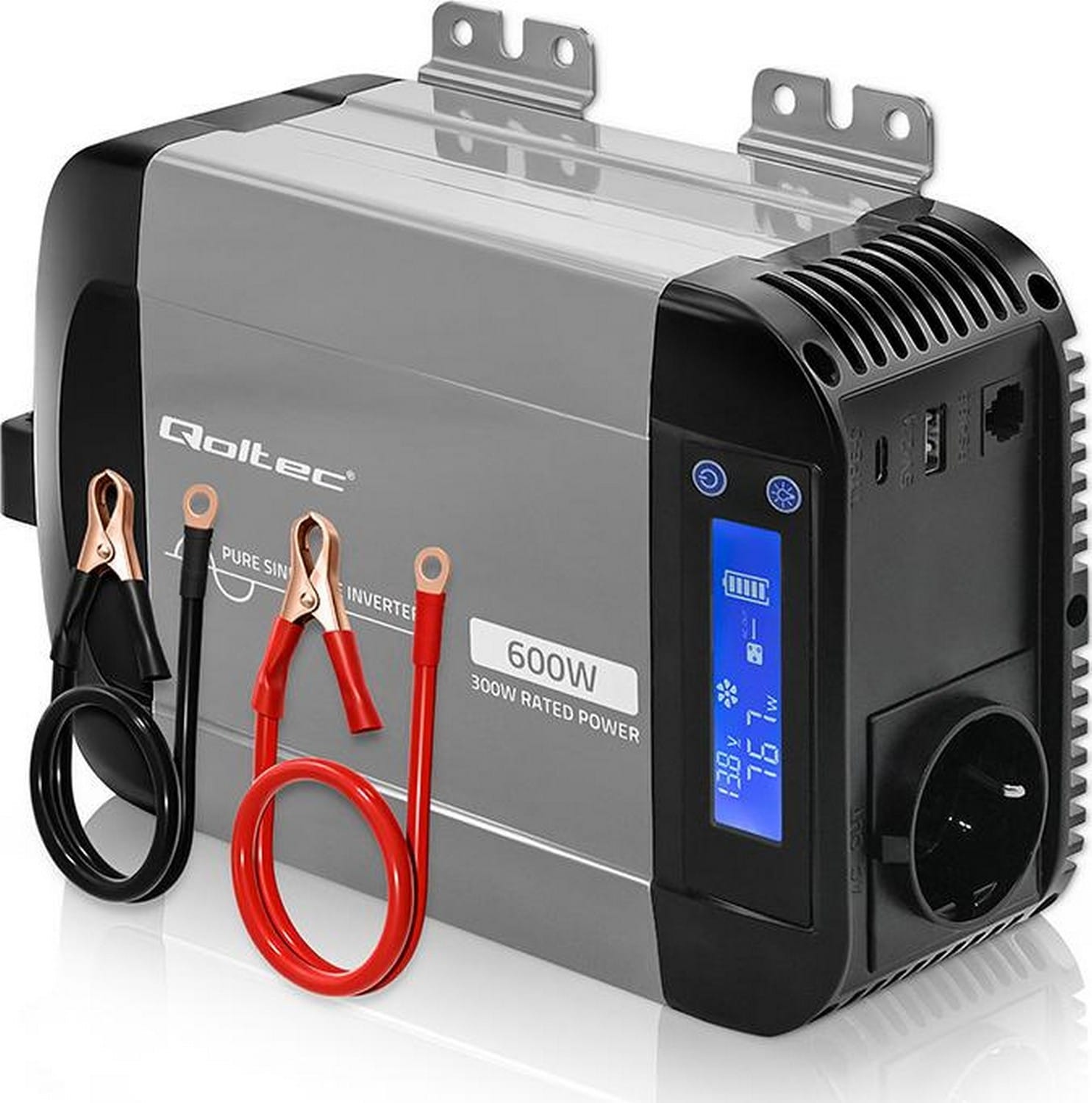 Qoltec Pure Sine Wave 12V na 230V 300/600W