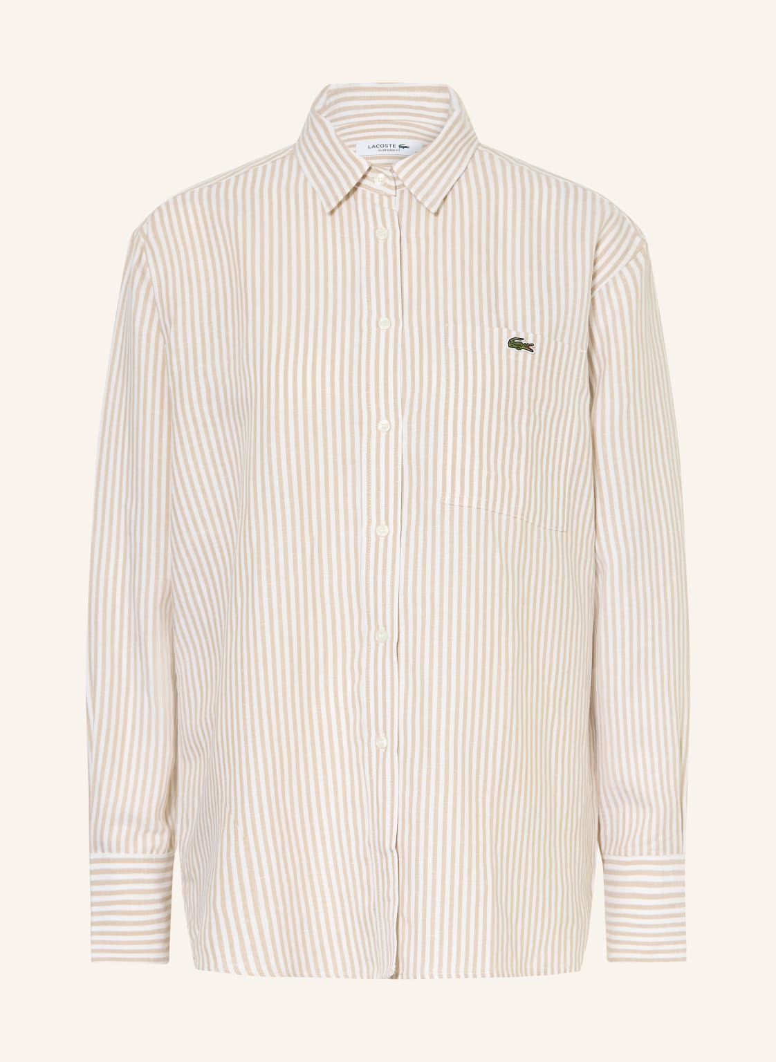 Lacoste Bluzka Z Lnu beige