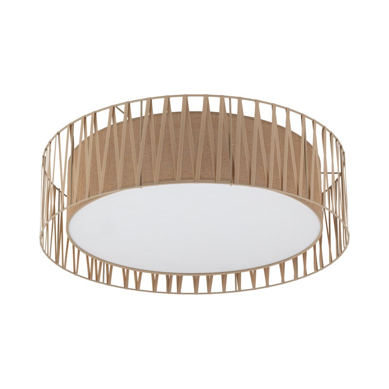 Plafon Tk Lighting Harmony Sabia Beżowa Pleciony Lniany Abażur 6Xe27