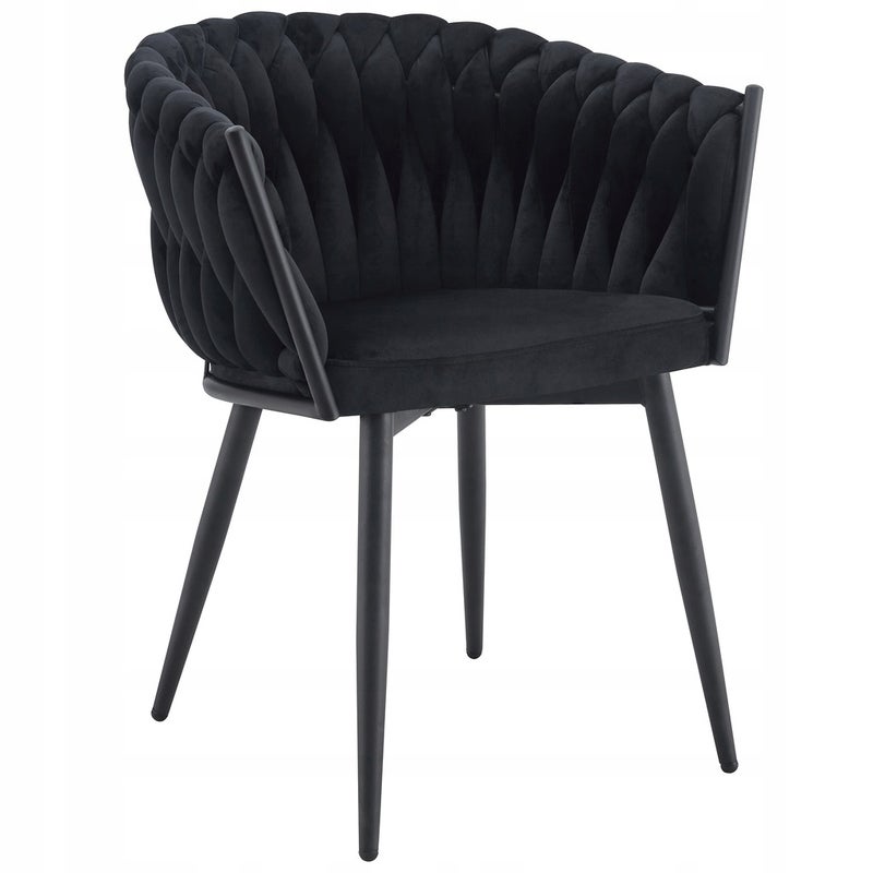 Nowoczesne stylowe krzesło jadalnia salon welur glamour Glam KT220 czarne