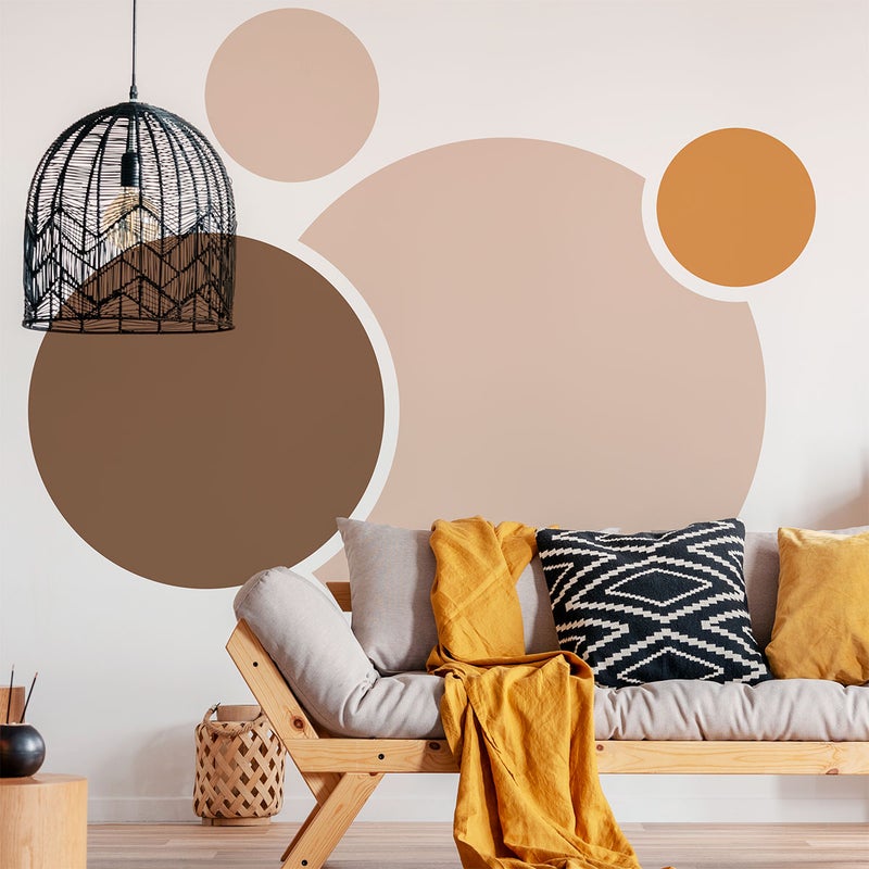 Tapeta włókninowa z dużymi muralami na kleju - ABSTRAKCYJNE KROPKI - 160x120cm