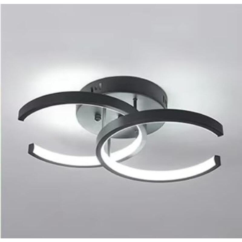 Nowoczesna lampa sufitowa LED – Wyjątkowy i kreatywny design – Czarna, odpowiednia do korytarzy, salonów, sypialni, kuchni i biur (światło trójkoloro
