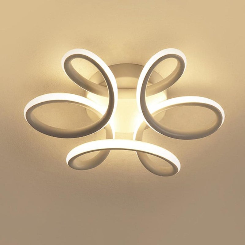 Nowoczesna lampa sufitowa LED – Wyjątkowy i kreatywny design – Biała, odpowiednia do korytarzy, salonów, sypialni, kuchni i biur (światło trójkolorow