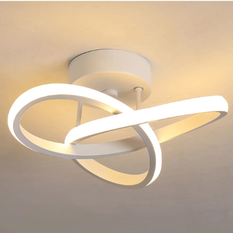 Nowoczesna lampa sufitowa LED – Wyjątkowy i kreatywny design – Biała, odpowiednia do korytarzy, salonów, sypialni, kuchni i biur (światło trójkolorow