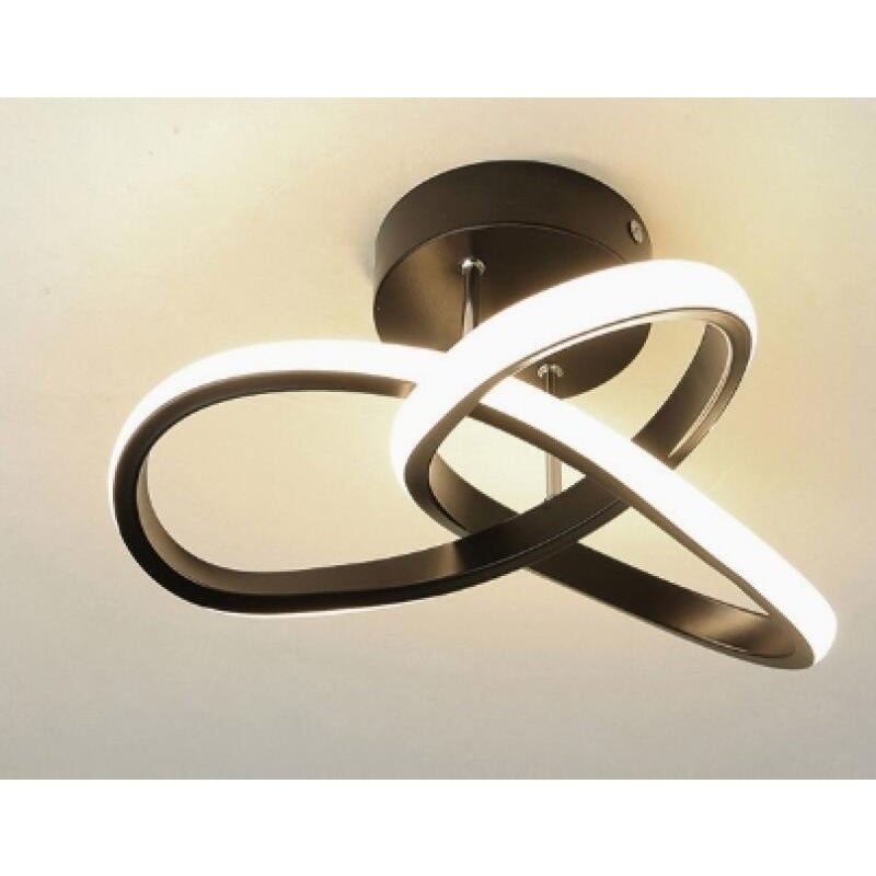Nowoczesna lampa sufitowa LED – Wyjątkowy i kreatywny design – Czarna, odpowiednia do korytarzy, salonów, sypialni, kuchni i biur (światło trójkoloro