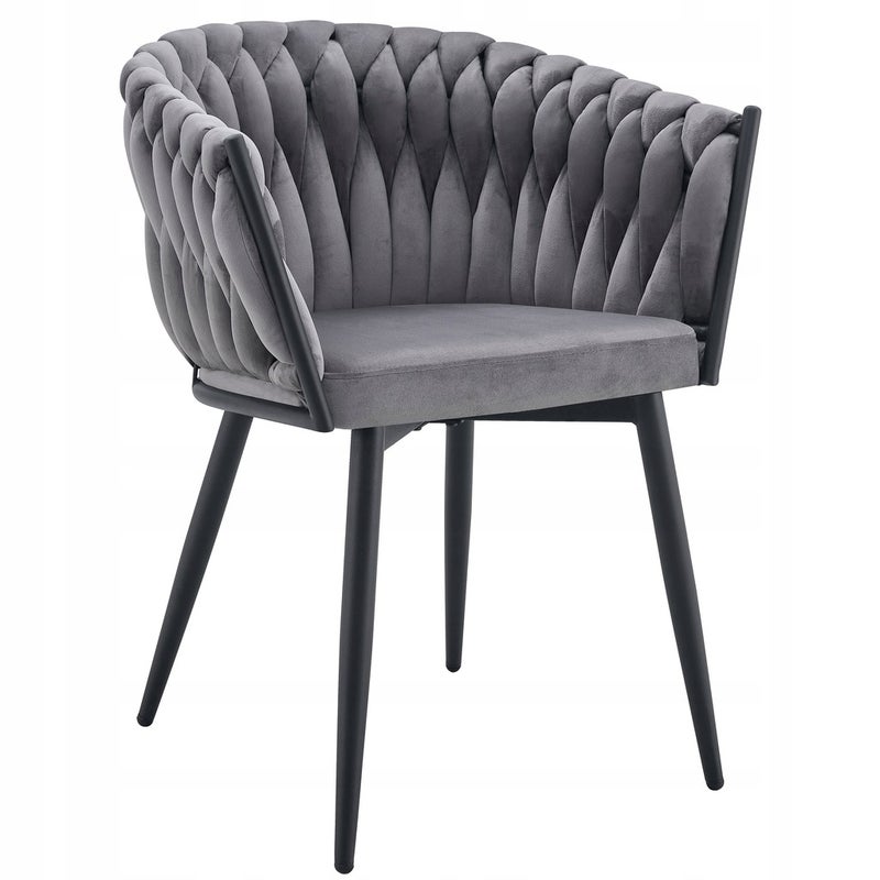 Nowoczesne stylowe krzesło jadalnia salon welur glamour Glam KT220 szare