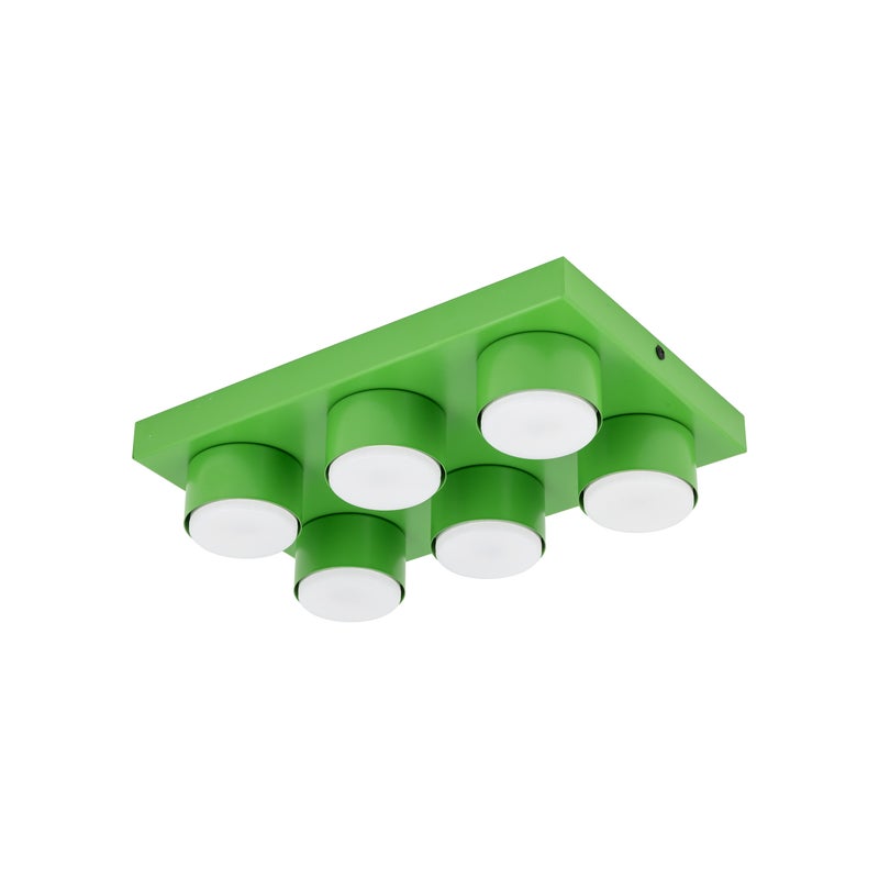 Plafon Tk-Lighting Brix Zielona Lampa Sufitowa 6Xgx53 8W 3000K
