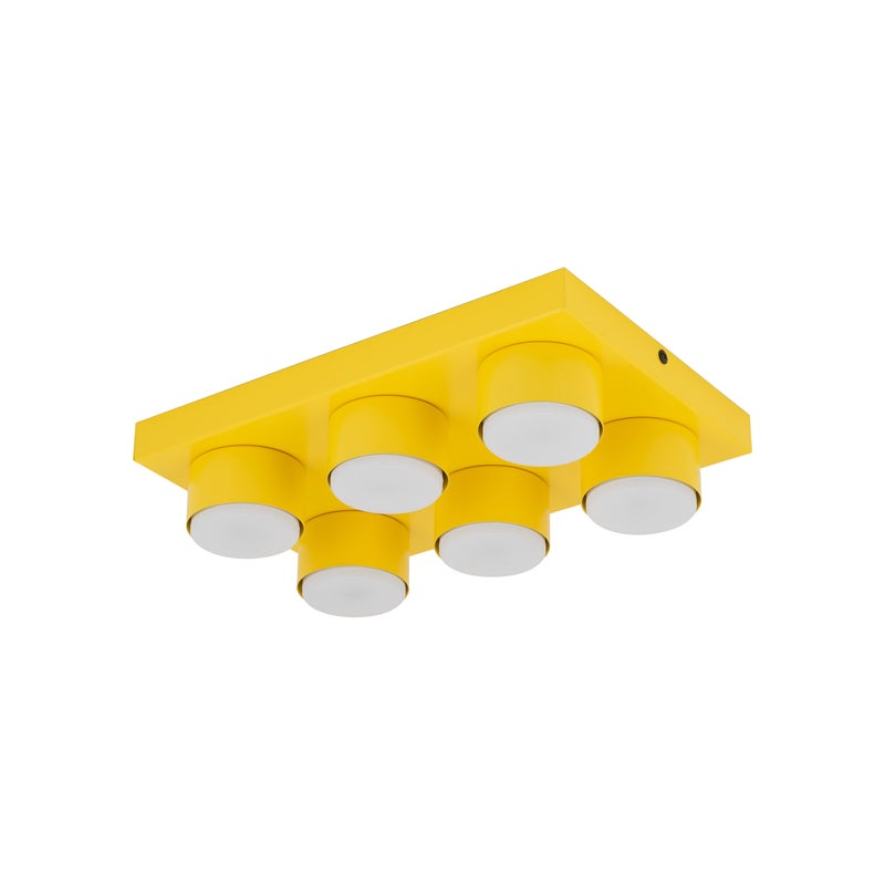 Plafon Tk-Lighting Brix Żółta Lampa Sufitowa 6Xgx53 8W 3000K