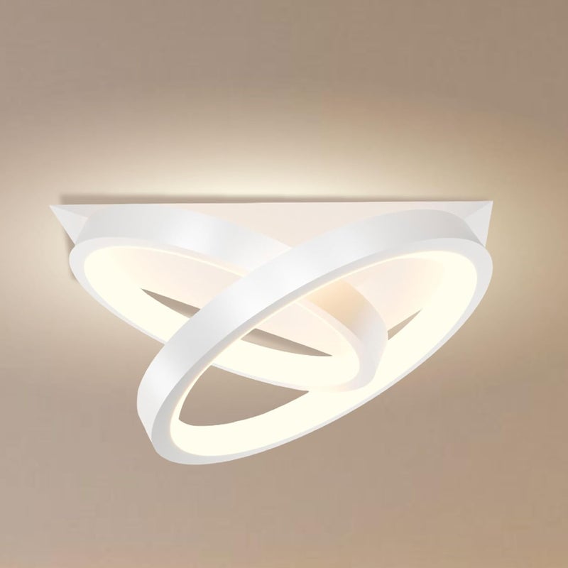 Nowoczesna lampa sufitowa LED – Wyjątkowy i kreatywny design – Biała, odpowiednia do korytarzy, salonów, sypialni, kuchni i biur (światło trójkolorow