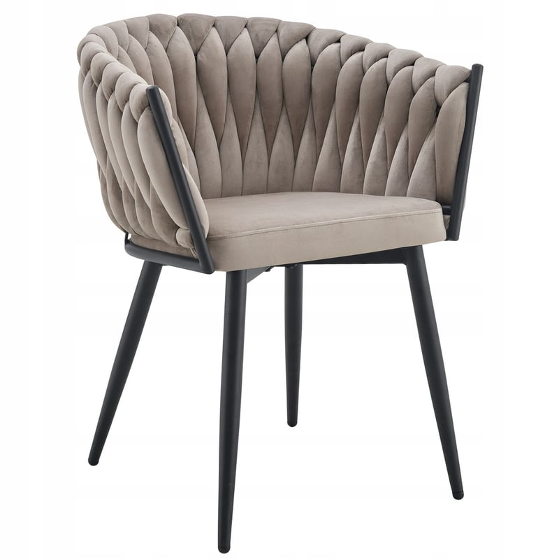 Nowoczesne stylowe krzesło jadalnia salon welur glamour Glam KT220 taupe