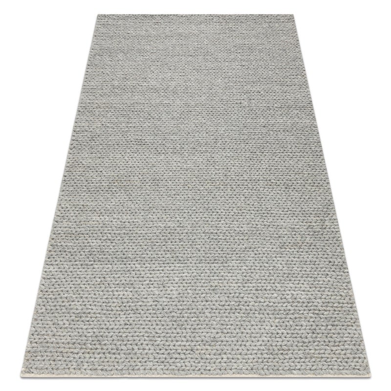 Dywan wełniany TAHAR 99004G szary - RĘCZNIE TKANY pętęlkowy, jednolity 90x150 cm
