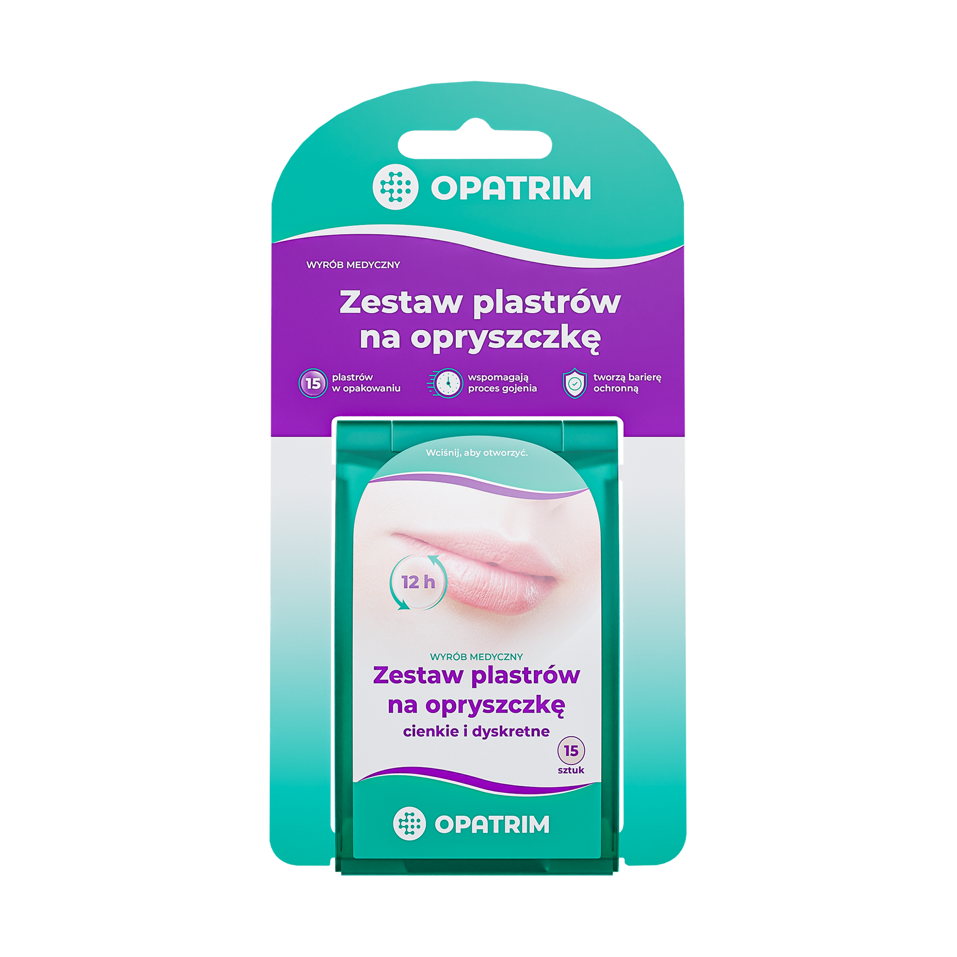 Opatrim Zestaw plastrów na opryszczkę, 15 sztuk